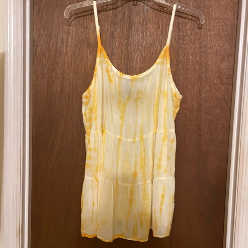 torrid Yellow and White Tie-Dye Slip Tunic